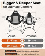 KingCamp Hammock Camping Chair, 400lbs Heavy Duty Swing Chairs for Adults | Portable Camp Chair, Oversized Folding Rocker, 10.3lbs Aluminum Frame, Adjustable recline for Outdoor Beach Patio RV Sport
