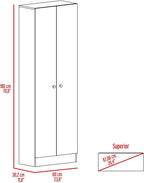 Multistorage Pantry Cabinet, Five Shelves, Double Door, Beige