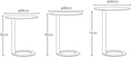 Round Side Table C-Shaped Side Table Sofa Side Table Round Coffee Table Bedside Table with Metal Frame Couch Table Bedside Laptop Office for Bedrooms with Small Spaces(48 * 56cm Black Matte)