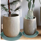 3 Pack of 25 26 inch Plant Saucer (22.7 Inch Base), 4.2" Depth, Large Deep Plastic Flower Planter Water Trays for Indoors Outdoor Bath Bath, Plant Drip Trays for Pot (26", Green)