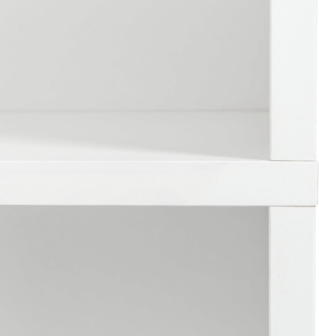 Freestanding Cabinet with Inadjustable Shelves and Two Doors for Kitchen, Dining Room, White