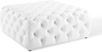 Modway EEI-3773-WHI Anthem Tufted Button Large Square Faux Leather Ottoman, White