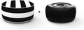 Outdoor Inflatable Ottomans with Insert Round 21x9 Inch Black Striped Pattern Patio Foot Stools and Ottomans Portable Footrest