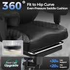 GTPLAYER Big and Tall Gaming Chair 400lbs Heavy Duty Office Chair with Foot Rest & Ergonomic Pocket Spring Lumbar Support, High Back 3D Saddle Shaped Cushion for Back Pain Relief, Matte-Black
