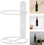 Wall-Mounted Wine Rack Single Bottle Holder Metal Wine Bottle Stand with Screws White for Kitchen Dining Bar