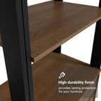 Madesa Kitchen Pantry Storage Rack with 4 Drawers, 5 Shelves and Hanging Space 55" L Multiuse Modular Cabinet for Kitchen Organization - Black/Brown