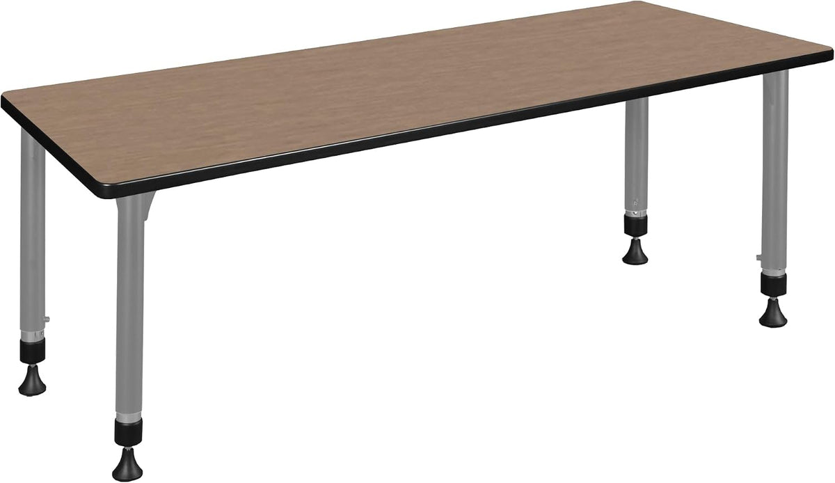 Regency Kee 72 x 24 in. Height Adjustable Classroom Activity Table- Noble Oak Top & Grey Base