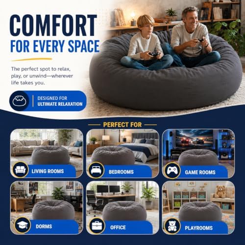 ULTIMATE SACK | 4 Ft Bean Bag Chair Replacement Cover Only | Teal Suede | Removable Washable Cover only