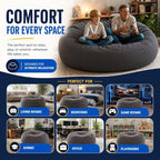 ULTIMATE SACK | 4 Ft Bean Bag Chair Replacement Cover Only | Teal Suede | Removable Washable Cover only