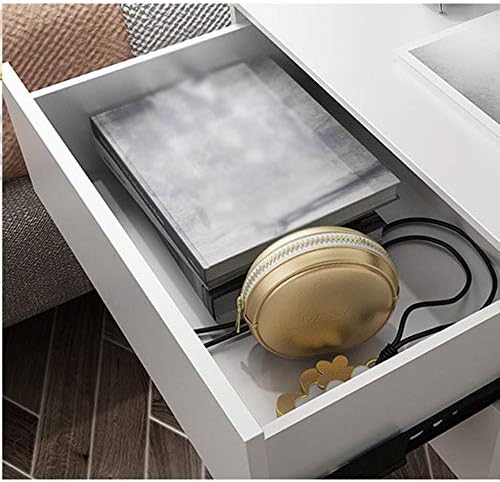 Telephone Table, Bedside Table with 1 Drawer Storage Rack Living Room Sofa Side Table Telephone Table L40W41.5H59CM(White