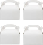 Oletx 12-Pack White Party Favor Treat Boxes, Goodie Gable Paper Gift Boxes with Handles. Perfect for Wedding, Birthday, Graduation, Babyshower.