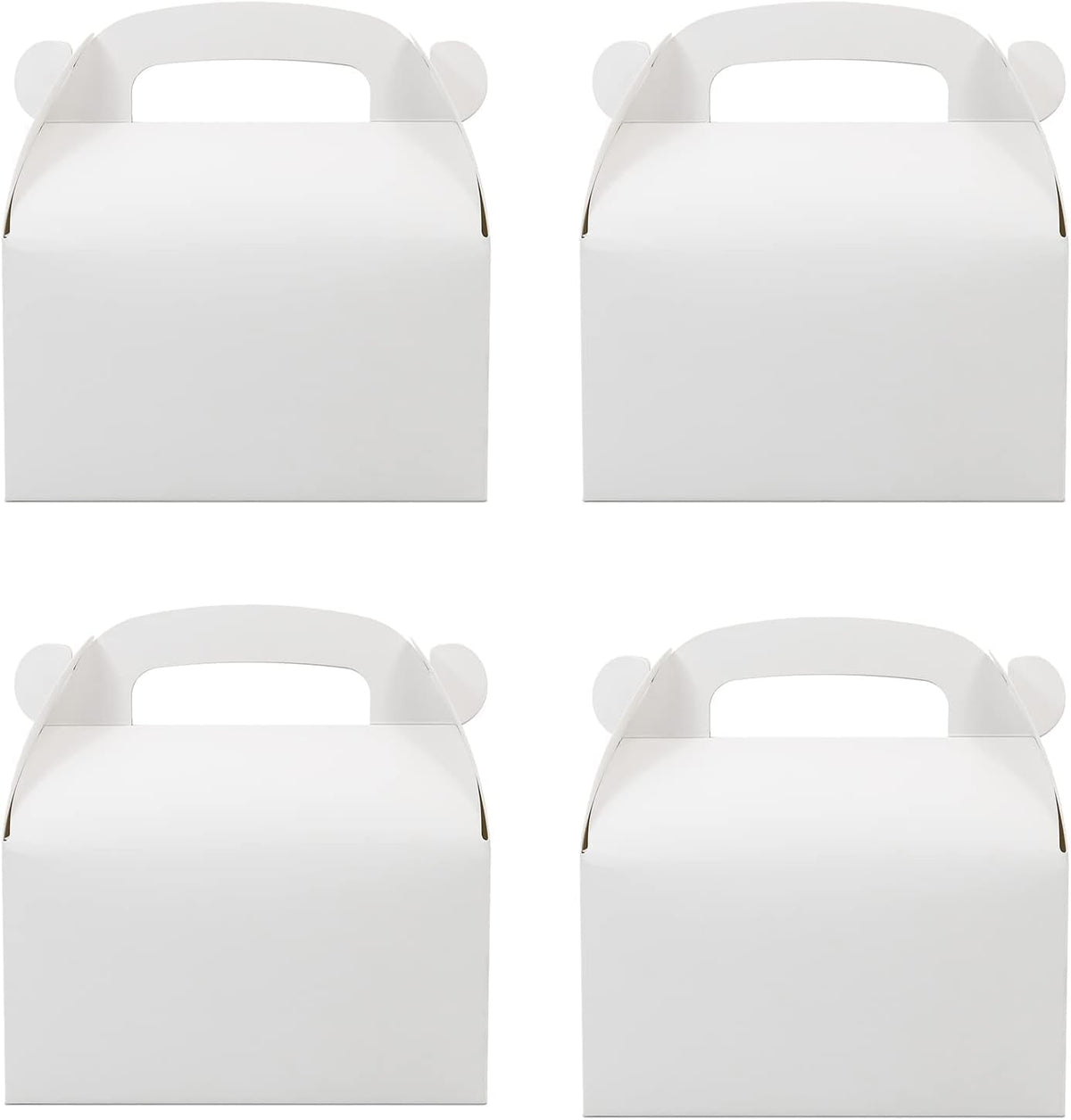 Oletx 12-Pack White Party Favor Treat Boxes, Goodie Gable Paper Gift Boxes with Handles. Perfect for Wedding, Birthday, Graduation, Babyshower.