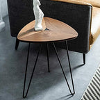 Telephone Table, Side Table,16.92",Sofa Side Table,Bedroom Balcony Small Telephone Tables,Metal Hairpin Legs(Color:Walnut,Size:16.9216.9222.44in)