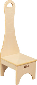 ECR4Kids Step Stool with Long Handle, One Step, Wooden, Montessori Furniture, Natural
