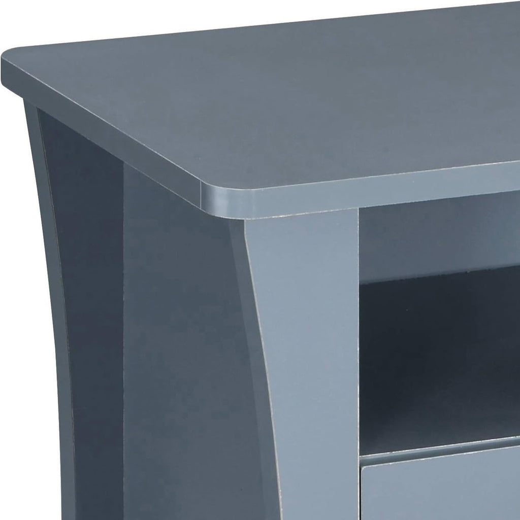 Grey Nightstand with 2 Drawers and Open Shelving,for Small Spaces
