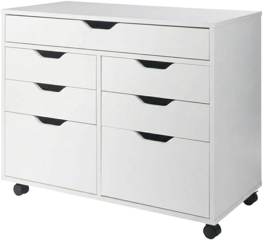 Furnifact White Storage Cabinet, Contemporary Pantry Organizer, Durable Composite Wood Finish, Space-Saving Design for Kitchen, Utility Room, Home Storage