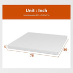 5 Inch Gel Memory Foam Mattress Medium Firm Mattresses CertiPUR-US Certified Bed-in-a-Box Pressure Relieving King Size,Fiberglass Free，White