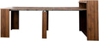 KEIKI 30”-99”L Extendable Foldable Dining Room Table with Storage for 1-10 People, Wood Modern Rustic Rectangle Expandable Kitchen Living Meeting Room Furniture, 5 Tabletop Length Options, Walnut