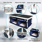 CampLand Outdoor Folding Table Aluminum Lightweight Height Adjustable with Storage Organizer for BBQ, Party, Camping