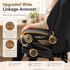GTPLAYER Big&Tall Ergonomic Gaming Chair, Wide Spring Seat, Linkage Armrest,Black