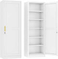 Ckzbx Metal Locker Tall Narrow Storage Cabinet, 67" H Locking Tool File Cabinets Snack Locker Organizer for School Classroom,Bedroom,Gym Home Office,Entryway and Hallway (20" W 1Door White)