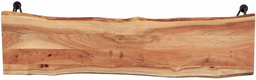 Coaster Home Furnishings - Sherman - 60-Inch Live Edge Acacia Wood Dining Bench - Industrial Modern Design with Hairpin Metal Legs - Dining Room, Kitchen, Entryway - Natural Acacia & Black - 190913