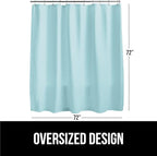 GORILLA GRIP Waffle Shower Curtain, Thick Weighted Fabric, Wrinkle and Rust Resistant, Classic Hotel Quality Design, Heavy Duty Long Curtains for Bathroom Showers Bath Tubs Machine Wash 72x72 Spa Blue