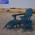 BRIOPAWS Adirondack Ottomans | Folding | Set of 2 | HDPE Plastic | Blue Outdoor Foot Rest | All Weather | Patio Footrest for Adirondack Chair | Foot Stool for Deck Porch | 19.7W x 18.5L x 13H Inch