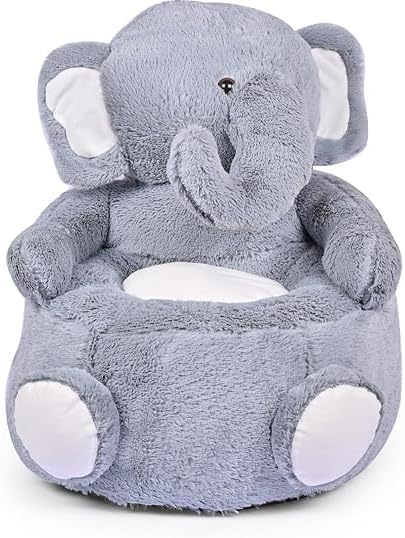 60Cm Large Soft Plush Cushion Or Rocking Chair, Couch For Use For 1-5 year (Elepnt Large Sofa),Grey