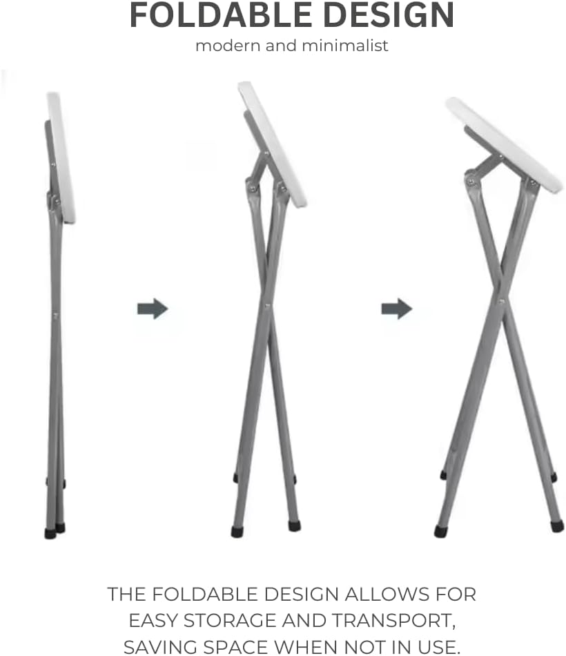 30 Inch Tall Folding Stool Chair | Heavy Duty Plastic Stool Chair | Portable Foldable Bar Height Stools with Handle for Indoor & Outdoor | Bar Stools with Footrest | 300lbs Capacity | White (1)