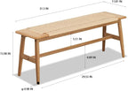 Wood Dining Bench with Hand Woven Rattan Seat, Farmhouse Entryway Bench for Bedroom, Kitchen, Living Room (Oak+Wood)
