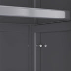Kitchen Pantry Metal Kitchen Shelving Floor-to-Ceiling Multilevel Household Microwave Bowls Storage Cabinet on Wheels for Kitchen, Living Room, Dining Room, Grey