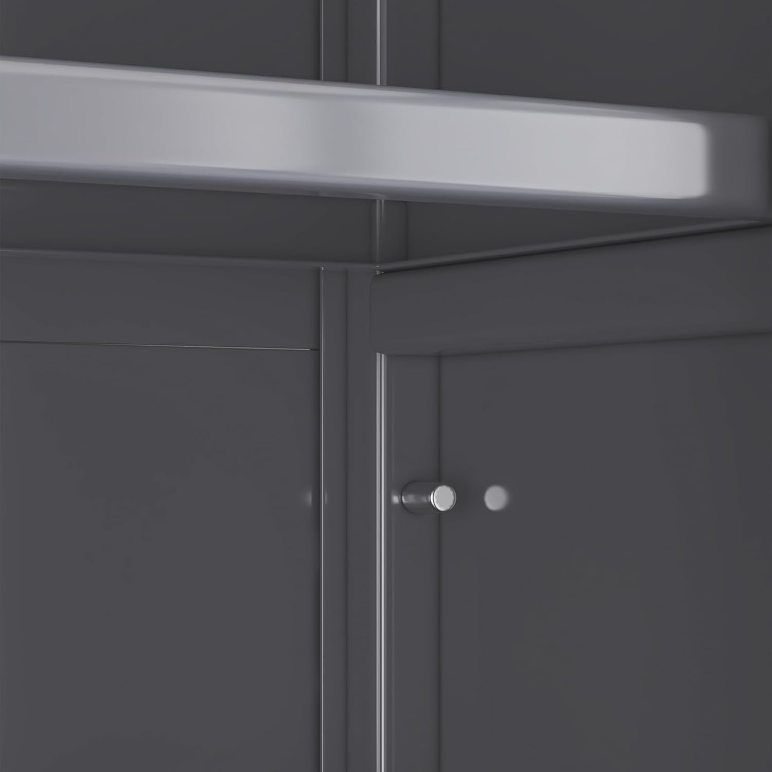 Kitchen Pantry Metal Kitchen Shelving Floor-to-Ceiling Multilevel Household Microwave Bowls Storage Cabinet on Wheels for Kitchen, Living Room, Dining Room, Grey