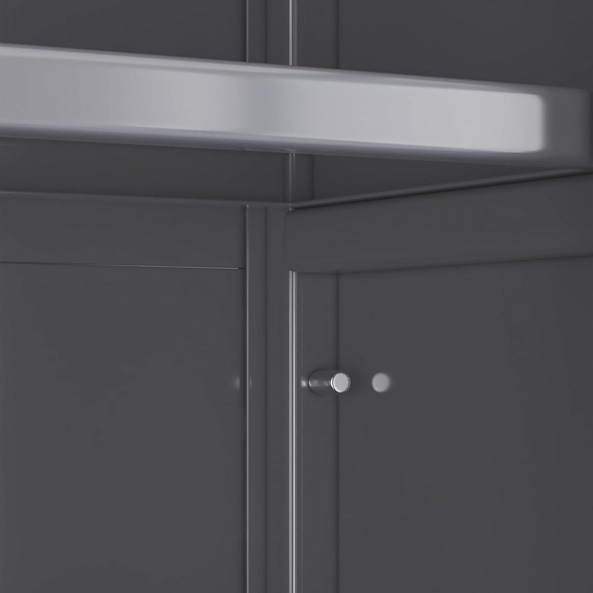 Kitchen Pantry Metal Kitchen Shelving Floor-to-Ceiling Multilevel Household Microwave Bowls Storage Cabinet on Wheels for Kitchen, Living Room, Dining Room, Grey