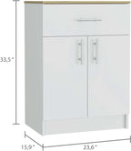 2 Piece Kitchen Set with Island Table and Pantry Cabinet | Includes pre-drilled holes for assembly