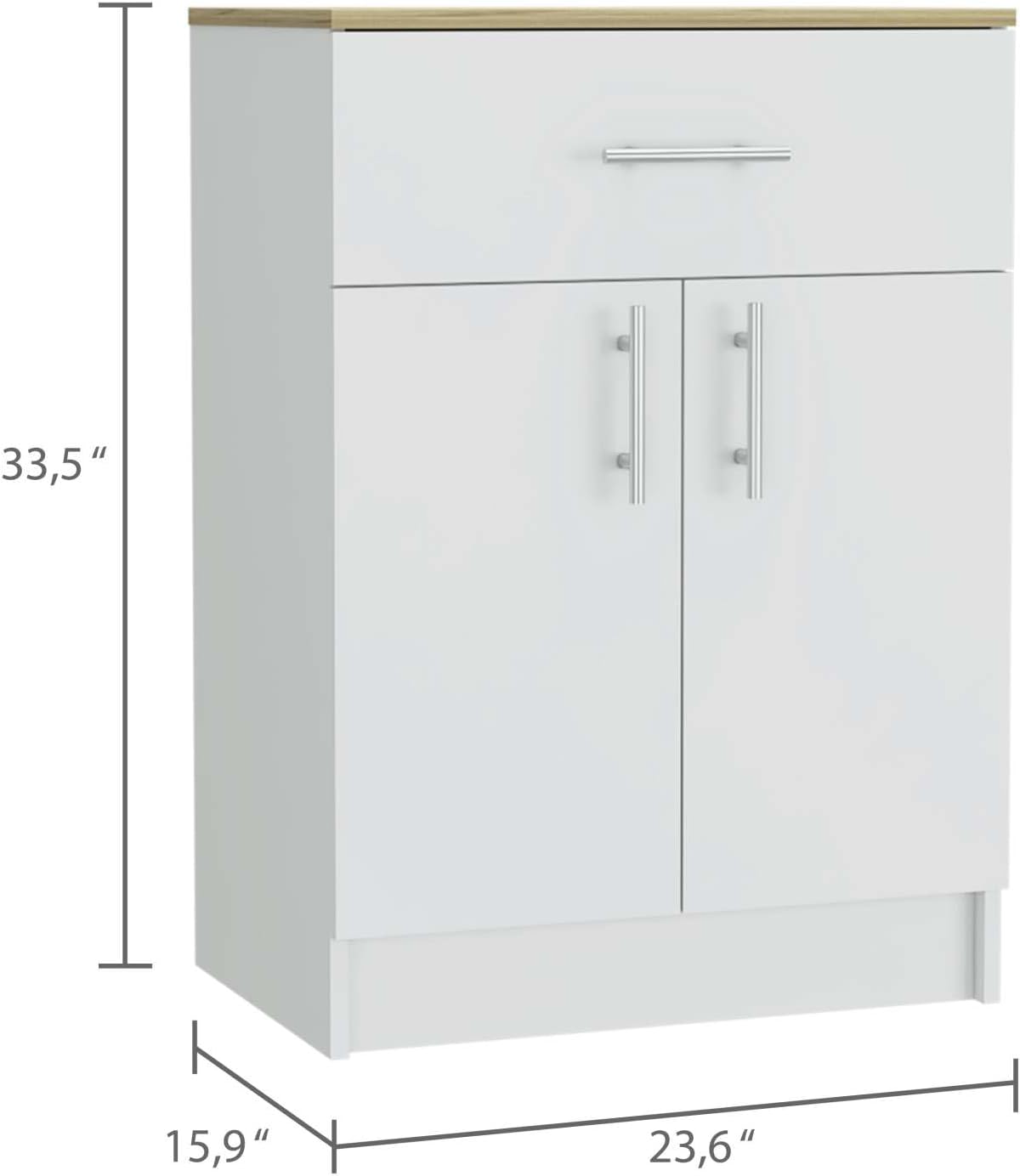 2 Piece Kitchen Set with Island Table and Pantry Cabinet | Includes pre-drilled holes for assembly