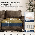 PHI VILLA Oversized 6-Seat U Shaped Modular Cloud Couch Sectional Sofa | Grayish Brown Chenille Fabric 157.5", Modern Couches for Living Room with Chaise, Solid Wood Frame, Wider Armrest, Deep Seat