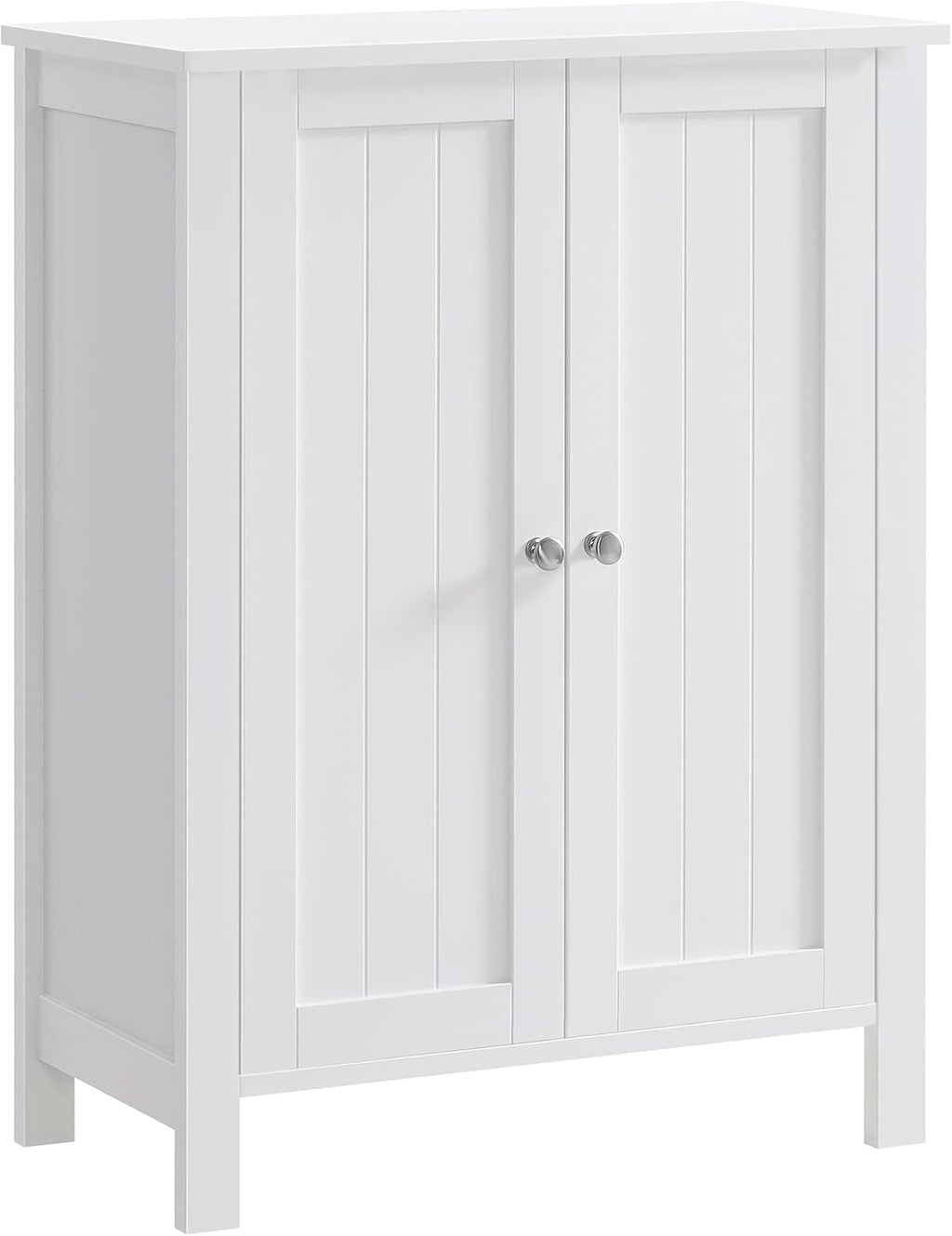 VASAGLE Floor Storage Cabinet, Freestanding Storage Unit with 2 Adjustable Shelves, for Bathroom Living Room Dining Kitchen, 11.8 x 23.6 x 31.5 Inches, Cloud White UBCB60WV1