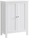 VASAGLE Floor Storage Cabinet, Freestanding Storage Unit with 2 Adjustable Shelves, for Bathroom Living Room Dining Kitchen, 11.8 x 23.6 x 31.5 Inches, Cloud White UBCB60WV1