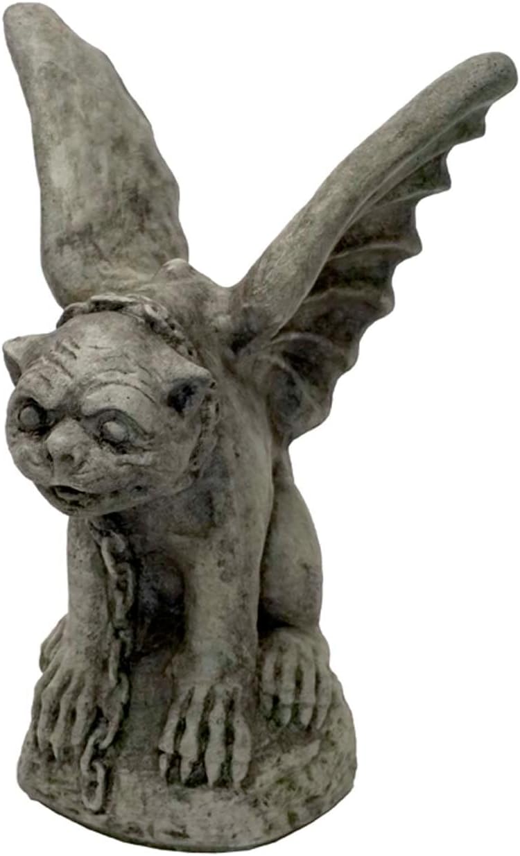 Solid Rock Stoneworks Gargoyle Concrete Garden Statue, 13 in Tall, PreAged