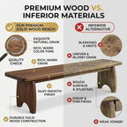 Solid Wood Bench, 24" 31" 35" 39" 47" 59" Rustic Entryway Bench, Narrow End of Bed Bench for Bedroom, Farmhouse Dining Bench for Kitchen, Living Room, Hallway, Easy Assembly