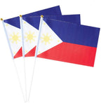 Philippines Flag Filipino Flag, Small Mini Handheld Philippines Flags on Stick, Ideal for Party Parades Sports Events Patriotic Festival Decorations