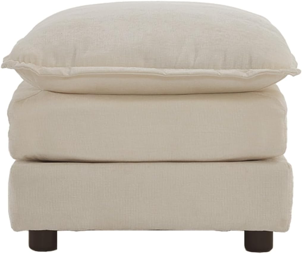 Fabric Ottomans Footrest to Combine with 2 Seater Sofa, 3 Seater Sofa and 4 Seater Sofa, Beige