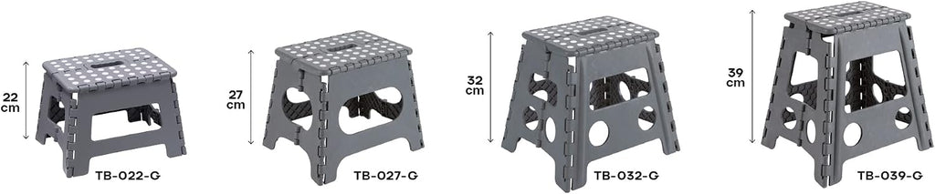 Arregui TB-027-G - Multi-purpose folding stool, 290 x 220 x 270mm, Grey.