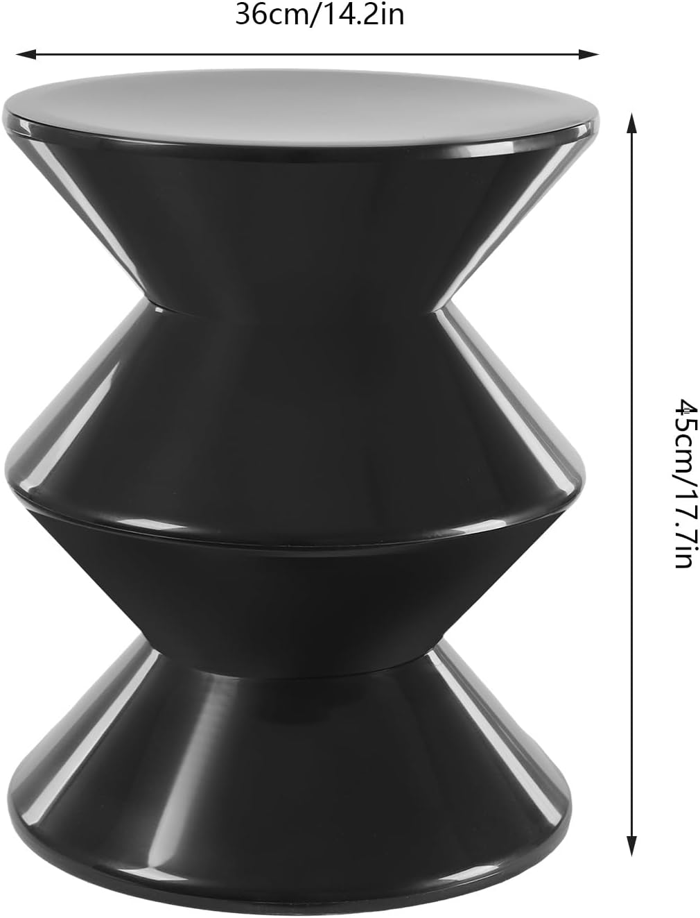 3 Layers Small Night Stand for Couch, Sofa, Modern Side Table Round End Table Sofa Stool Pedestal End Table for Living Room (Black)