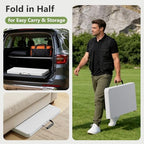 Folding Table and Chairs Set for 4, 36 Inch Foldable Card Table with Carrying Handle & 4 PU Leather Padded Folding Chairs, Portable Indoor Outdoor Dining Table Set for Picnic, Camping, RV, Game Night