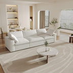 JACH Modular Sectional Sofas for Living Room, Deep 3-Seats Convertible Couch, Cushion Covers Removable, Modern Cloud Sectional Couches for Apartment (White), 120WE-3
