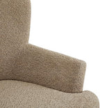 Christopher Knight Home Winnie Accent Chair and Ottoman Set, Living Room/Bedroom Wooden Comfy Reading Chair with Footrest Stool, Boucle Upholstered Wingback Single Sofa, Brown