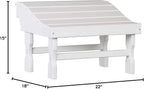 Saving Shepherd 4 Season White Outdoor Ottoman - 100% Recycled Poly Lumber All Weather Maintenance Free Ergonomic Footrest USA