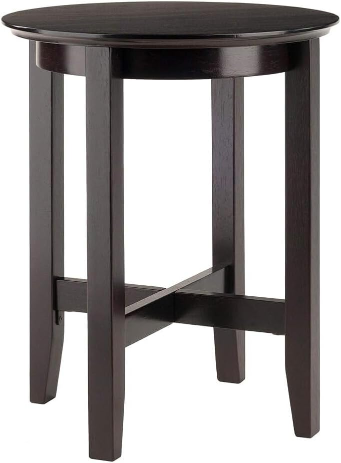HomeStock Boldly Bohemian End Table - Artistic Design with Rich Espresso Finish, Perfect Accent Piece for Eclectic or Contemporary Interiors
